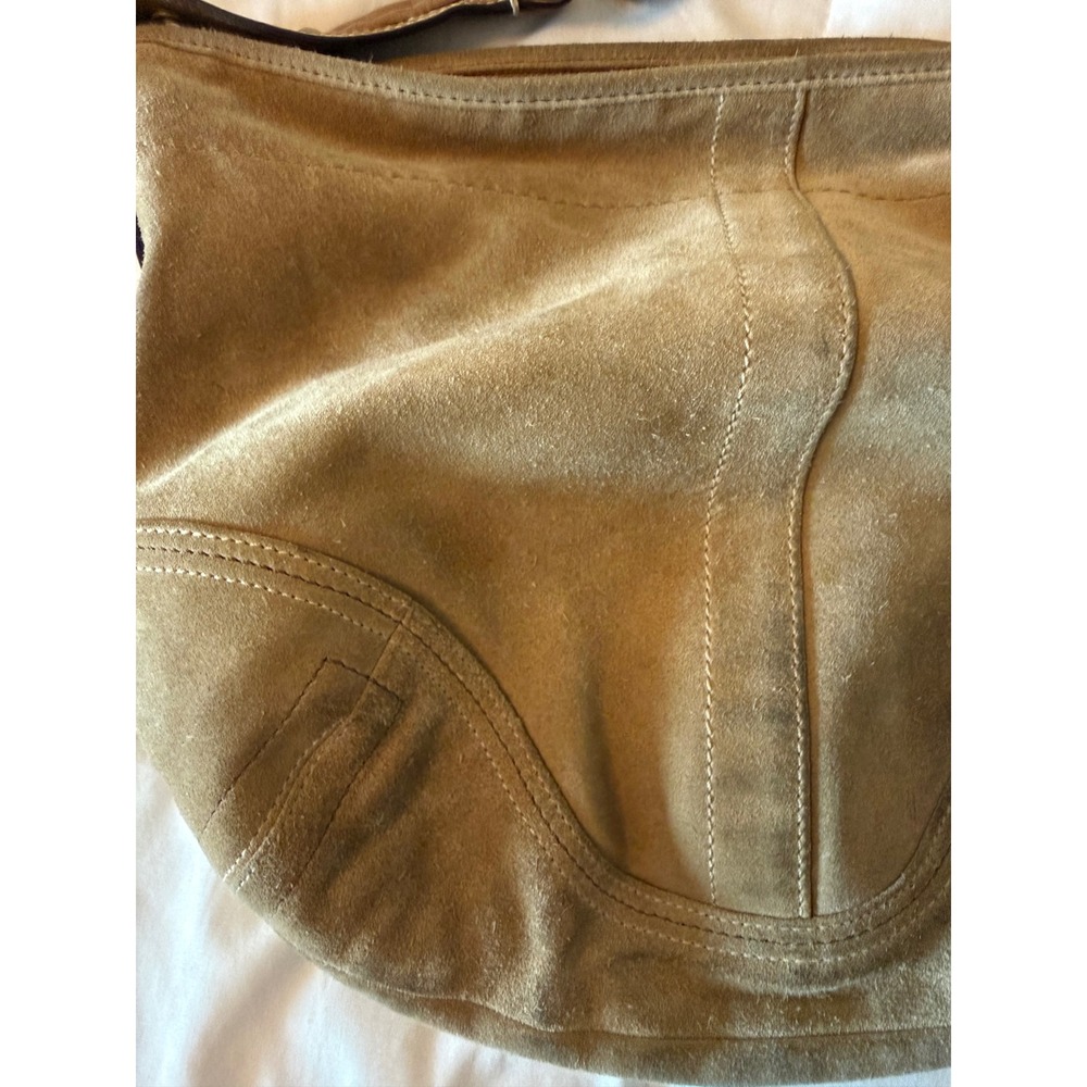 Coach Ergo Hobo Bag Tan Suede Leather Trim Brass Hardware 8A16 Vintage Boho - Picture 11 of 12